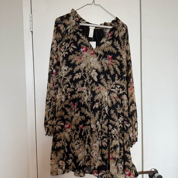 H&M Chiffon dress - black/floral - Picture 2 of 3